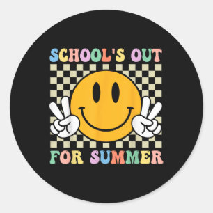 Schools Out For Summer Smile Teacher Kids Last Day Classic Round Sticker