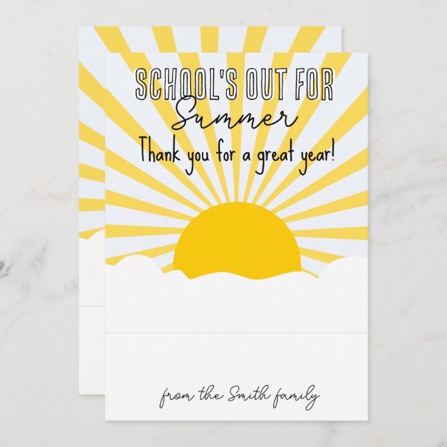 schools out for summer teacher CARD HOLDER (Front/Back)