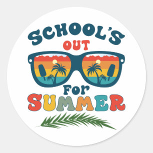 School's out for Summer Vintage Last Day Of School Classic Round Sticker