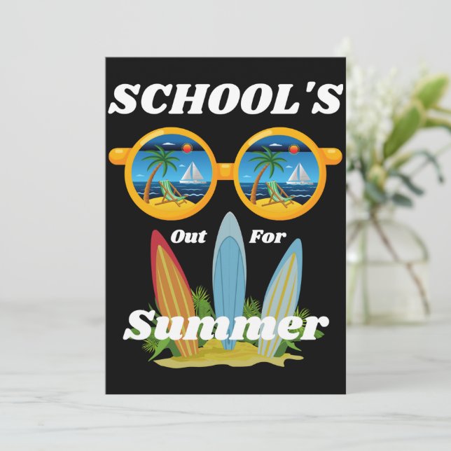 Schools out for the summer thank you card (Standing Front)