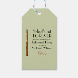 School's Out Forever Vintage Teachers Retirement  Gift Tags