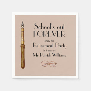 School's Out Forever Vintage Teachers Retirement  Napkin