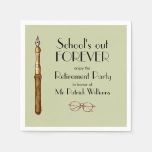 School's Out Forever Vintage Teachers Retirement  Napkin