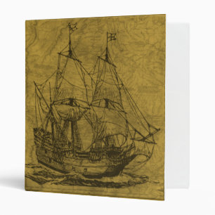 Schooner And Vintage Map Binder