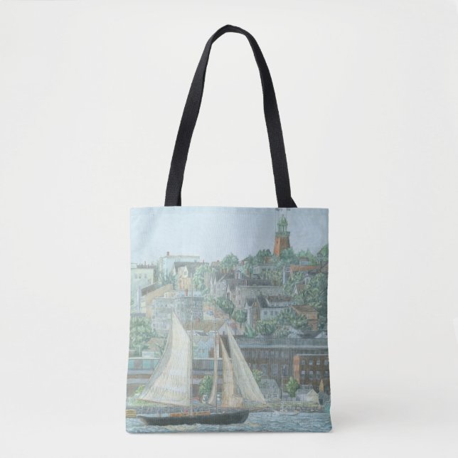 Schooner in Casco Bay Tote Bag (Front)