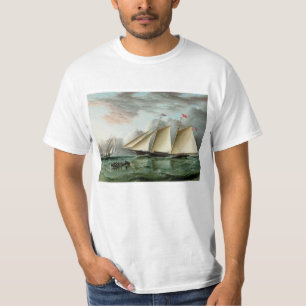 Schooner Mohawk off Sandy Hook Lighthouse T-Shirt