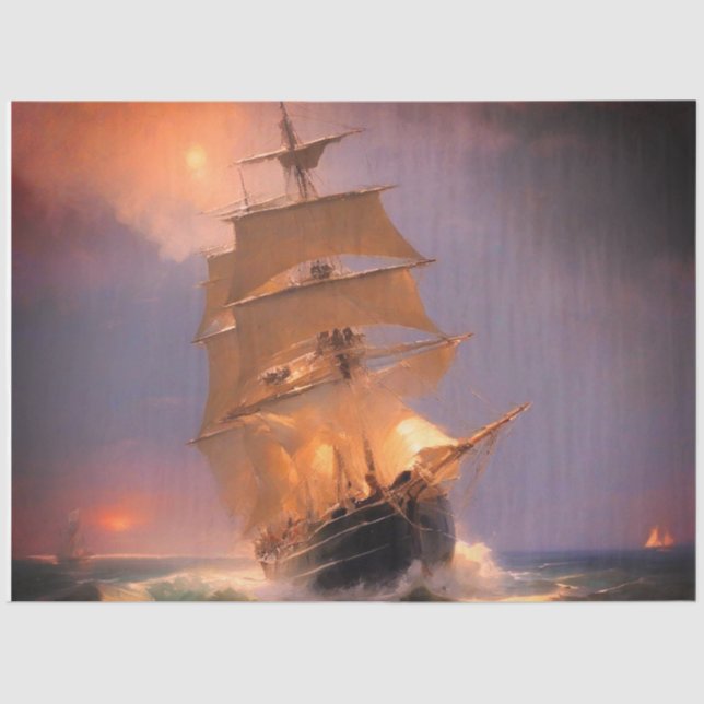 Schooner Sailing Ship Tissue Paper (Front)