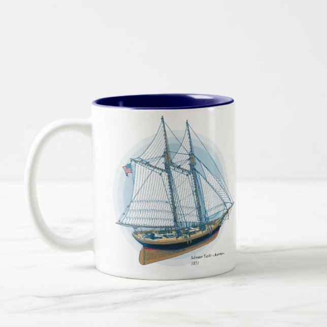 Schooner Yacht «America», 1851 Two-Tone Coffee Mug (Left)