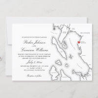 Schooner Zodiac Bellingham Bay WA Carte Mariage
