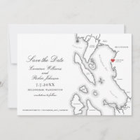 Schooner Zodiac Bellingham Bay WA Map Wedding