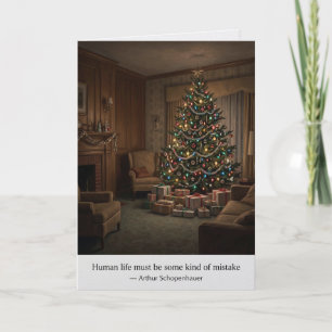 Schopenhauer Holiday Philosophy Dark Christmas Card