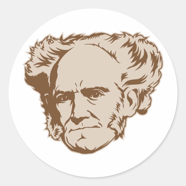 Schopenhauer Portrait Sticker (Front)