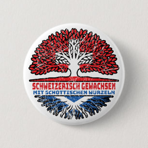 Schottland Schottisch Schweizer Schweiz Baum 2 Inch Round Button