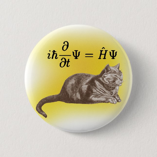 Schrodinger cat 2 inch round button (Front)