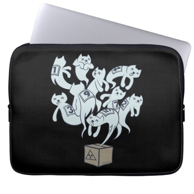 Schrödinger Cat 9 Lives Laptop Sleeve (Front)