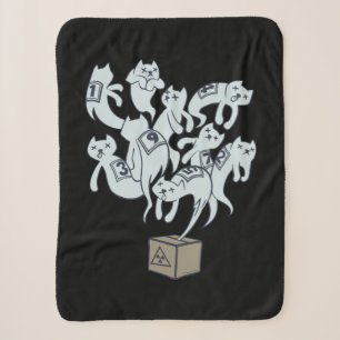 Schrödinger Cat 9 Lives Sherpa Blanket