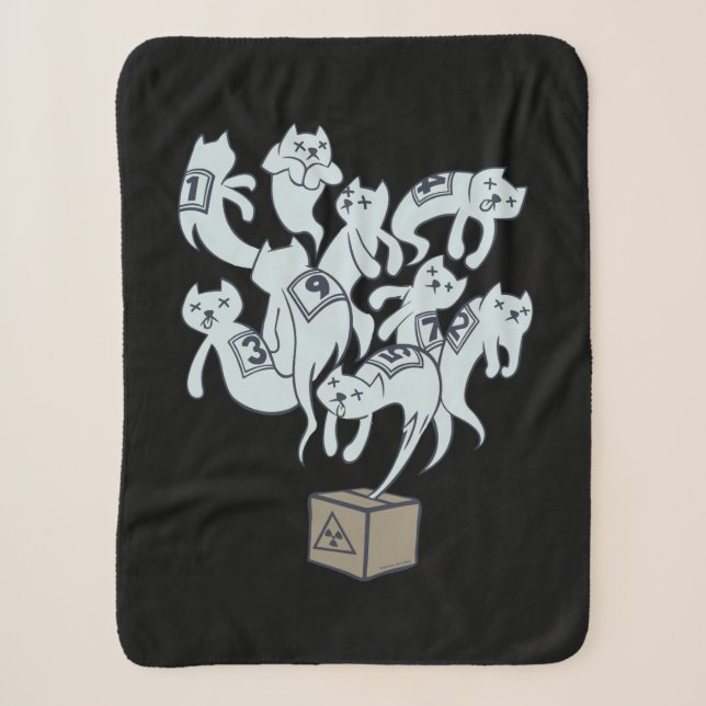 Schrödinger Cat 9 Lives Sherpa Blanket (Front)