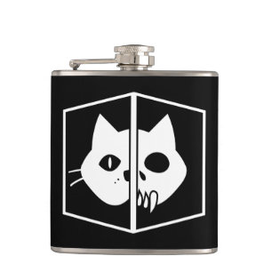 Schrödinger Cat Graphic Hip Flask