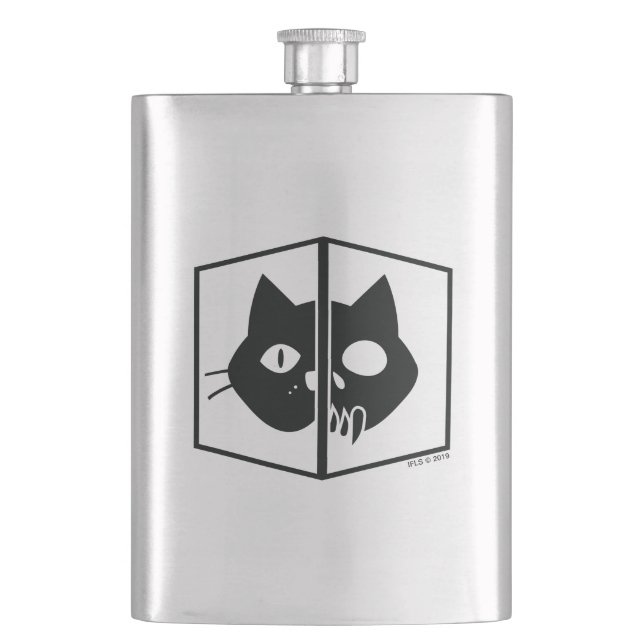 Schrödinger Cat Graphic Hip Flask (Front)