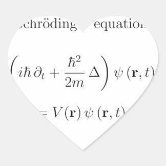 Schrodinger equation with name heart sticker