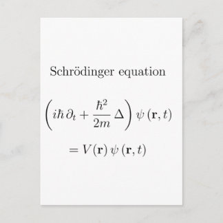 Schrodinger equation with name postcard