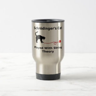 Schrödinger’s Cat Played With String Theory Travel Mug