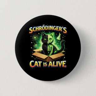 Schrödinger’s Curious Cat 2 Inch Round Button