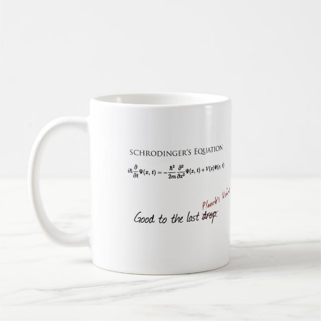Schrodinger`s Equation coffee mug - high math fun (Left)