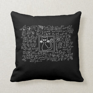 Schrodingers Cat Box Funny Science Nerd Physics Throw Pillow