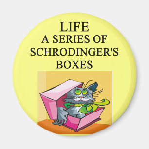 schrodinger's cat box joke magnet