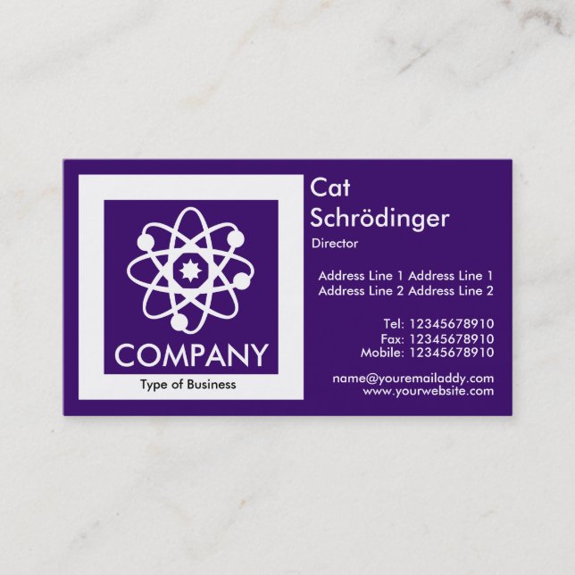 Schrödinger's Cat - Dark Violet Business Card (Front)