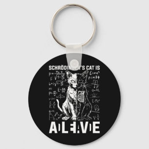 Schrodinger's Cat Dead And Alive Physics  Keychain