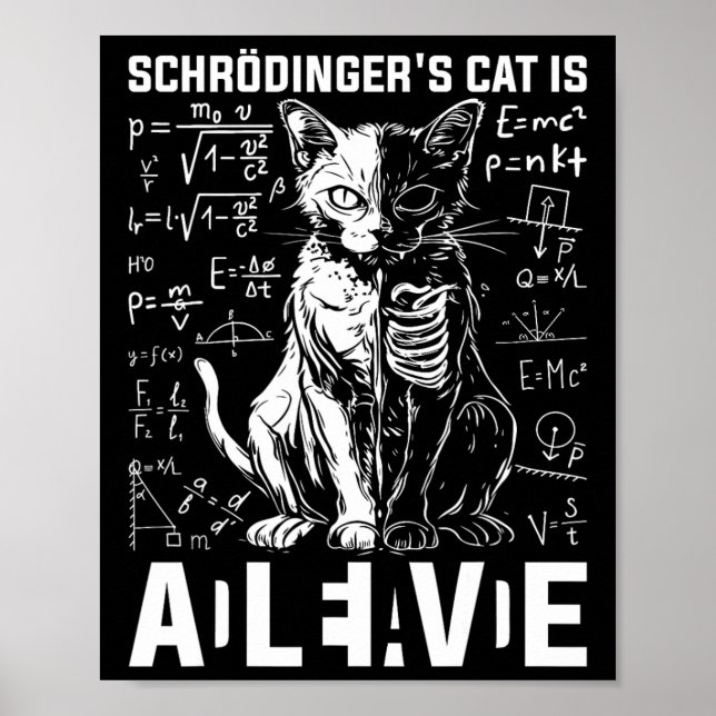 Schrodinger's Cat Dead And Alive Physics  Poster (Front)