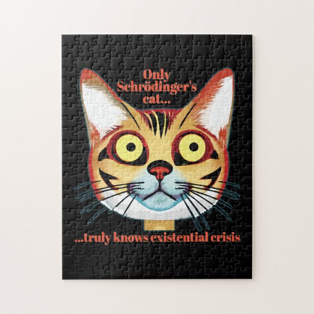 Schrodinger's cat existential crisis jigsaw puzzle (Vertical)