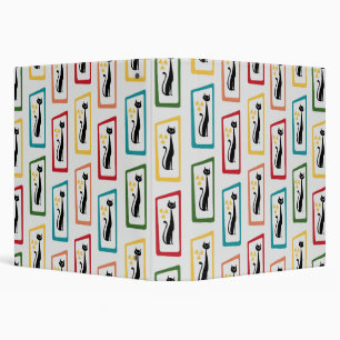 Schrödinger's Cat Mid Century Modern multicolored Binder