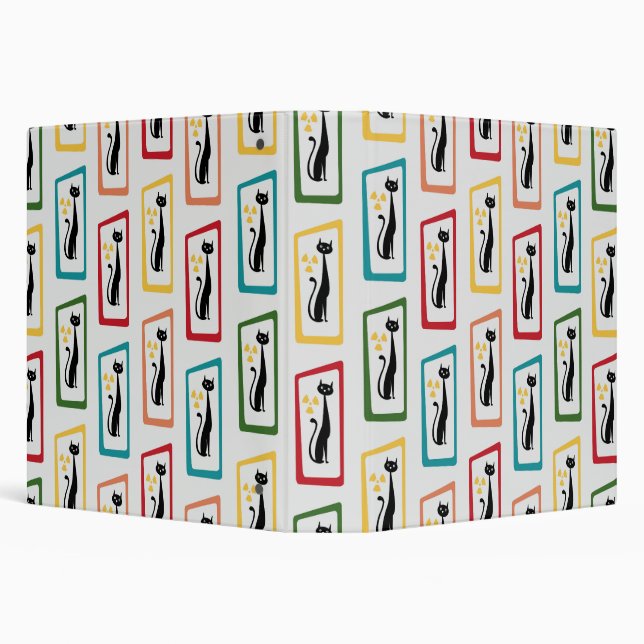 Schrödinger's Cat Mid Century Modern multicolored Binder (Background)