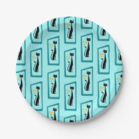 Schrödinger's Cat Mid Century Modern pale blue