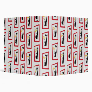 Schrödinger's Cat Mid Century Modern red Binder