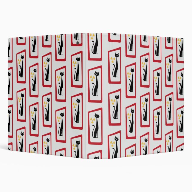 Schrödinger's Cat Mid Century Modern red Binder (Background)