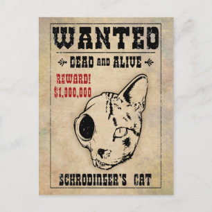 Schrodinger's Cat Wanted II Postcard