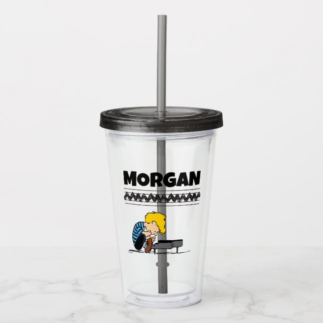Schroeder Charlie Brown Music | Add Your Name Acrylic Tumbler (Front)