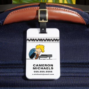 Schroeder Charlie Brown Music Luggage Tag