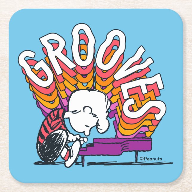 Schroeder - Grooves Square Paper Coaster (Front)