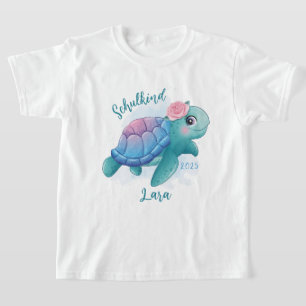 Schulkind - Schildkröte - Aquarell-Design T-Shirt