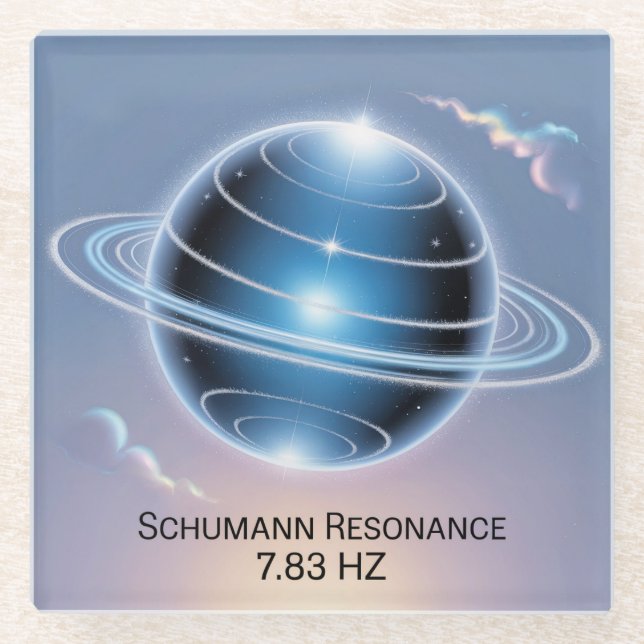  Schumann Resonance 7.83 Hz Glass Coaster (Front)