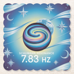 Schumann Resonance Celestial Blue Scalloped Set  Paper Coaster