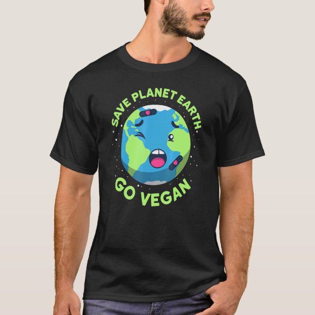 Schutz Die Erde Sei Vegan German Language T-Shirt (Front)