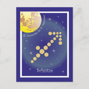 Schütze 23. November bis 21. Dezember Postkarte Postcard