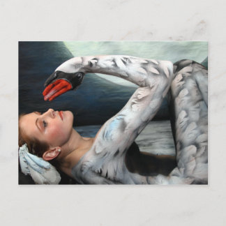 Schwan swan leda postcard postcard bodypainting b