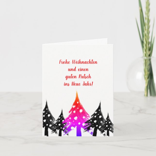 Schwarz weiß, minimal, modern Weihnachtskarten Holiday Card (Front)